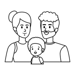 Obraz na płótnie Canvas parents couple with son characters