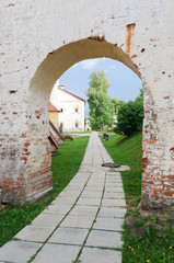 Footpath in ancient russian monastery