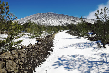 Path To Winter Etna Mount Snow Covered