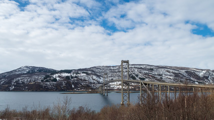 Suspension bridge in Lofoten, Norway