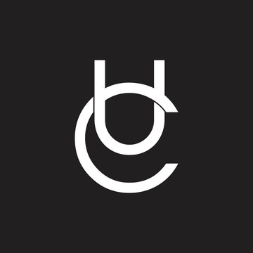 letters uc linked line overlapping logo vector