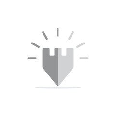 castle shine simple pin location logo vector