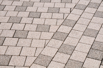 pavement with square stones in gray shades