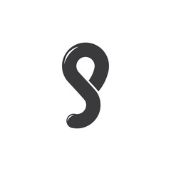 abstract letter s p curves loop design logo vector
