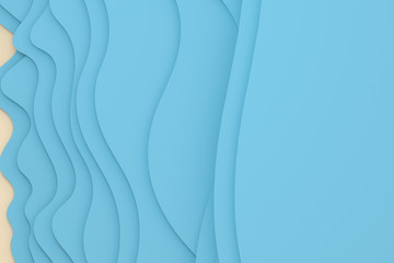 3d rendering, multilayer paper cut illustration background