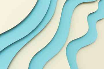 3d rendering, multilayer paper cut illustration background