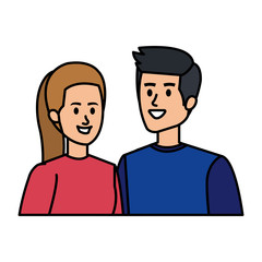 young couple avatars characters