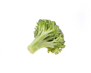 Fresh ripe broccoli isolated on white background