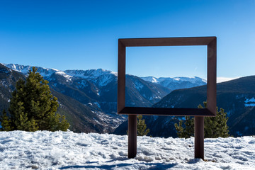 Snowy mountains in Andorra
