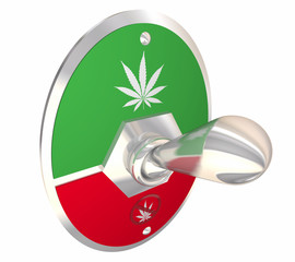 Marijuana Pot Weed Cannabis Switch Turn On Off Activate 3d Illustration