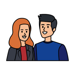 young couple avatars characters