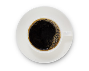 coffee cup top view  isolated on white background. with clipping path.