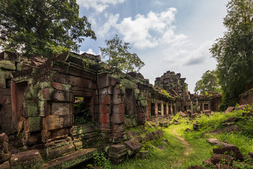 Fototapeta na wymiar The incredibly beautiful Preah Khan temple ruins at Angkor, Siem Reap, Cambodia