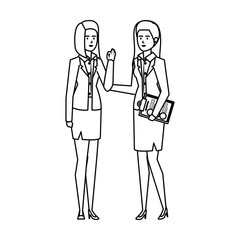 elegant businesswomen avatars characters
