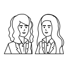 elegant businesswomen avatars characters