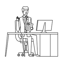 elegant businessman in the workplace