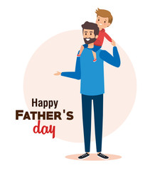 happy man with his son to holiday celebration