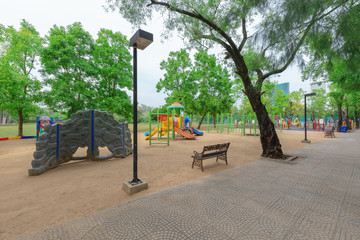 children playground activities in public park