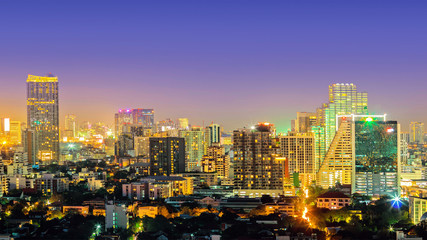 Fototapeta na wymiar Bangkok city downtown at night