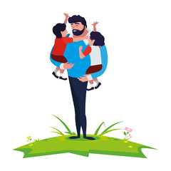 father with sons characters in the field