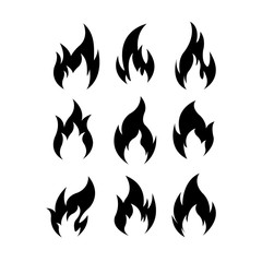 Black fire flames symbol