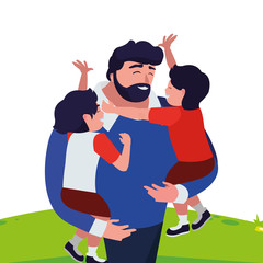 father with sons characters in the field