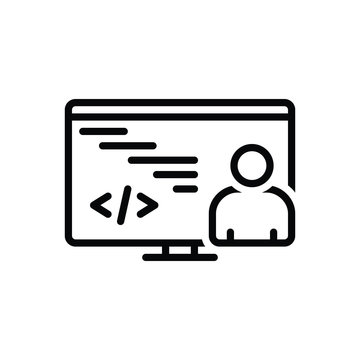Black line icon for programmation