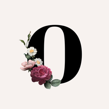 Floral letter O font