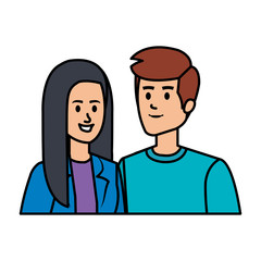 young couple avatars characters