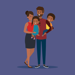 cute man and woman with their son and daughter