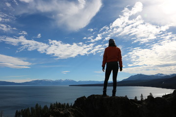 silhouette of a girl on top of mountain 2