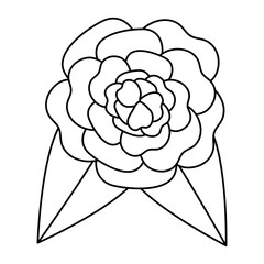 beautiful rose with leafs decoration