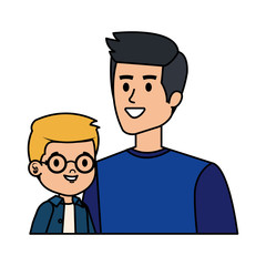 young father with son characters