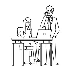 business couple in the workplace