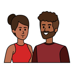 afro couple avatars characters