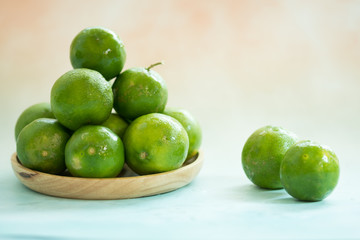 Fototapeta na wymiar Thai lime fruit green lemon