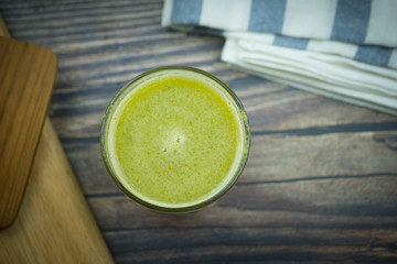 Green smoothie of vegetable and fruit. Detox drink