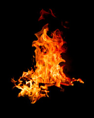 Obraz na płótnie Canvas fire flames isolated on black background