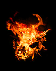 Fototapeta na wymiar fire flames isolated on black background
