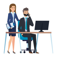 business couple in the workplace