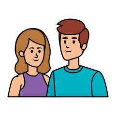 young couple avatars characters
