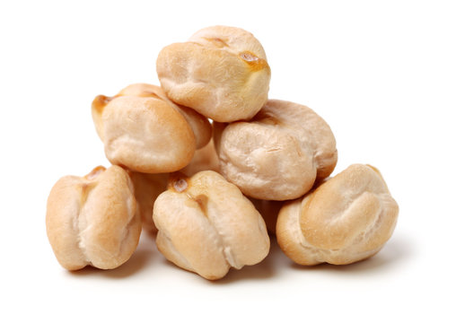 chickpeas on a white background 