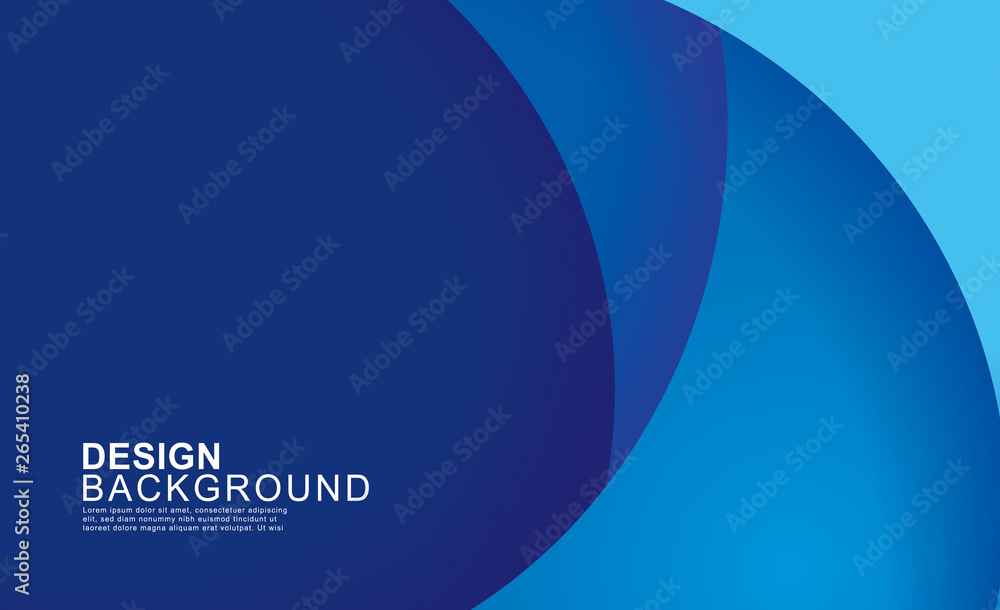 Wall mural paper layer circle blue abstract background. curves and lines use for banner, cover, poster, wallpap