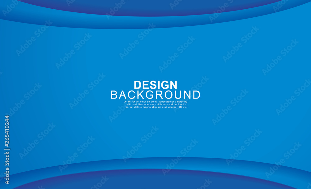 Poster paper layer circle blue abstract background. curves and lines use for banner, cover, poster, wallpap