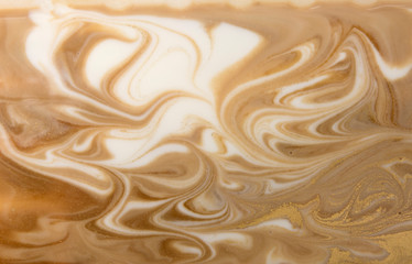 Beige marbling pattern. Golden marble liquid texture.