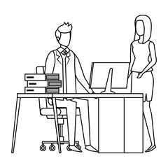 business couple in the workplace