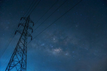 silhouette high voltage pole