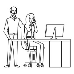 business couple in the workplace