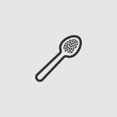 Simple Seeds in Spoon Vector Icon