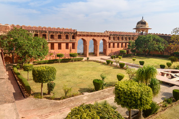 Fototapeta na wymiar Charbagh Garden in Jaigarh Fort. Jaipur. India